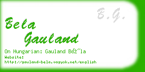 bela gauland business card